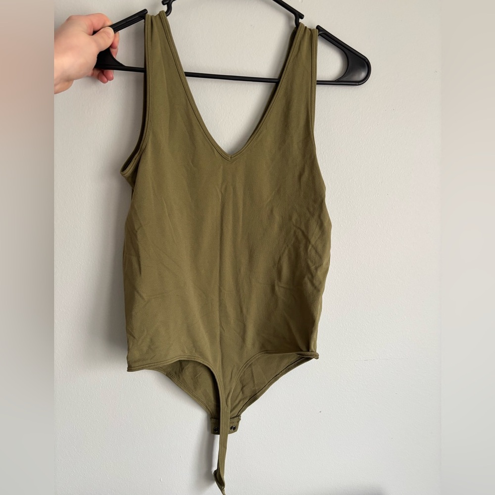 SO Olive V-Neck Bodysuit